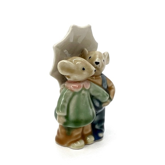Vintage Albert Kessler Co. Mice Couple Porcelain Figurine Mouse Umbrella Vtg EUC - Picture 4 of 9
